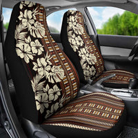 Bula Fiji Masi Car Seat Cover Tapa Tropical Hibiscus Half Stylized - Polynesian Pride