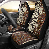 Bula Fiji Masi Car Seat Cover Tapa Tropical Hibiscus Half Stylized - Polynesian Pride