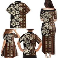 Bula Fiji Masi Family Matching Puletasi and Hawaiian Shirt Tapa Tropical Hibiscus Half Stylized - Polynesian Pride