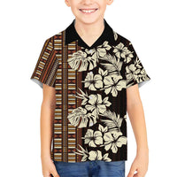 Bula Fiji Masi Family Matching Summer Maxi Dress and Hawaiian Shirt Tapa Tropical Hibiscus Half Stylized - Polynesian Pride