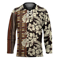 Bula Fiji Masi Hockey Jersey Tapa Tropical Hibiscus Half Stylized - Polynesian Pride