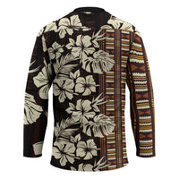 Bula Fiji Masi Hockey Jersey Tapa Tropical Hibiscus Half Stylized LT14 - Polynesian Pride