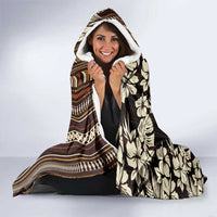 Bula Fiji Masi Hooded Blanket Tapa Tropical Hibiscus Half Stylized - Polynesian Pride