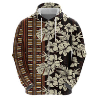 Bula Fiji Masi Hoodie Tapa Tropical Hibiscus Half Stylized - Polynesian Pride