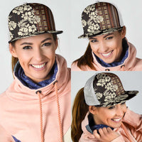 Bula Fiji Masi Mesh Trucker Cap Tapa Tropical Hibiscus Half Stylized LT14 - Polynesian Pride