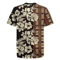 Bula Fiji Masi Rugby Jersey Tapa Tropical Hibiscus Half Stylized - Polynesian Pride