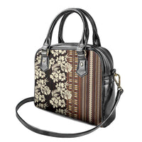 Bula Fiji Masi Shoulder Handbag Tapa Tropical Hibiscus Half Stylized - Polynesian Pride