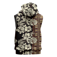 Bula Fiji Masi Sleeveless Zip Hoodie Tapa Tropical Hibiscus Half Stylized LT14 - Polynesian Pride