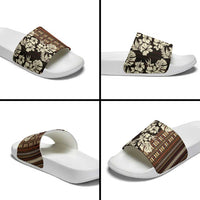 Bula Fiji Masi Slide Sandals Tapa Tropical Hibiscus Half Stylized LT14 - Polynesian Pride