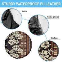 Bula Fiji Masi Spare Tire Cover Tapa Tropical Hibiscus Half Stylized - Polynesian Pride