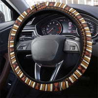 Bula Fiji Masi Steering Wheel Cover Tapa Tropical Hibiscus Half Stylized LT14 - Polynesian Pride