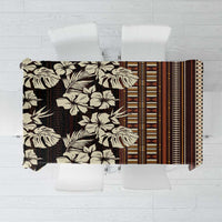 Bula Fiji Masi Tablecloth Tapa Tropical Hibiscus Half Stylized LT14 Brown - Polynesian Pride
