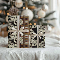 Bula Fiji Masi Wrapping Paper Tapa Tropical Hibiscus Half Stylized LT14 - Polynesian Pride