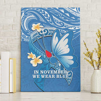 Polynesia Diabetes Awareness Month Canvas Wall Art In November We Wear Blue LT14 Without Frame Blue - Polynesian Pride