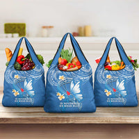 Polynesia Diabetes Awareness Month Grocery Bag In November We Wear Blue LT14 3-pack One Size Blue - Polynesian Pride