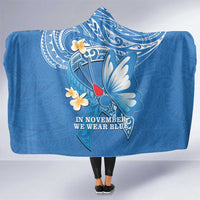 Polynesia Diabetes Awareness Month Hooded Blanket In November We Wear Blue LT14 One Size Blue - Polynesian Pride