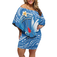 Polynesia Diabetes Awareness Month Off Shoulder Short Dress In November We Wear Blue LT14 Women Blue - Polynesian Pride
