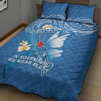 Polynesia Diabetes Awareness Month Quilt Bed Set In November We Wear Blue LT14 - Polynesian Pride