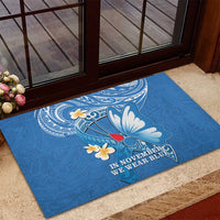 Polynesia Diabetes Awareness Month Rubber Doormat In November We Wear Blue LT14 - Polynesian Pride