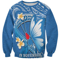 Polynesia Diabetes Awareness Month Sweatshirt In November We Wear Blue LT14 Unisex Blue - Polynesian Pride