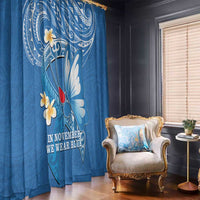 Polynesia Diabetes Awareness Month Window Curtain In November We Wear Blue LT14 - Polynesian Pride