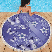 Polynesia Stomach Cancer Awareness Beach Blanket Periwinkle Ribbon Brave Strong! LT14 - Polynesian Pride
