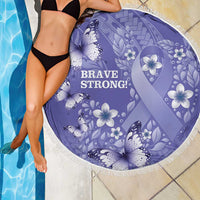 Polynesia Stomach Cancer Awareness Beach Blanket Periwinkle Ribbon Brave Strong! LT14 - Polynesian Pride