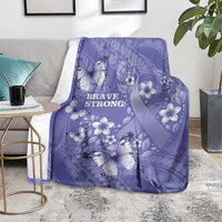 Polynesia Stomach Cancer Awareness Blanket Periwinkle Ribbon Brave Strong! LT14 - Polynesian Pride