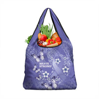 Polynesia Stomach Cancer Awareness Grocery Bag Periwinkle Ribbon Brave Strong! LT14 1-pack One Size Periwinkle - Polynesian Pride