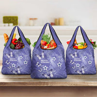 Polynesia Stomach Cancer Awareness Grocery Bag Periwinkle Ribbon Brave Strong! LT14 3-pack One Size Periwinkle - Polynesian Pride