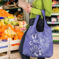 Polynesia Stomach Cancer Awareness Grocery Bag Periwinkle Ribbon Brave Strong! LT14 - Polynesian Pride
