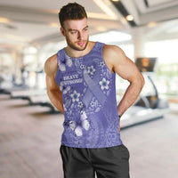 Polynesia Stomach Cancer Awareness Men Tank Top Periwinkle Ribbon Brave Strong! LT14 Periwinkle - Polynesian Pride
