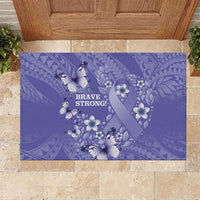 Polynesia Stomach Cancer Awareness Rubber Doormat Periwinkle Ribbon Brave Strong! LT14 Periwinkle - Polynesian Pride