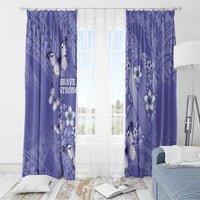 Polynesia Stomach Cancer Awareness Window Curtain Periwinkle Ribbon Brave Strong! LT14 - Polynesian Pride