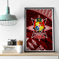 Malo e lelei Tonga Canvas Wall Art Tongan Ngatu Pattern Red Version LT14 - Polynesian Pride