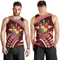 Malo e lelei Tonga Men Tank Top Tongan Ngatu Pattern Red Version LT14 - Polynesian Pride