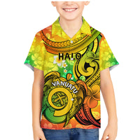 Halo Vanuatu Family Matching Mermaid Dress and Hawaiian Shirt Sand Drawing Turtle Polynesian Tropical Flowers LT14 Son's Shirt Reggae - Polynesian Pride