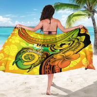 Halo Vanuatu Sarong Sand Drawing Turtle Polynesian Tropical Flowers LT14 - Polynesian Pride