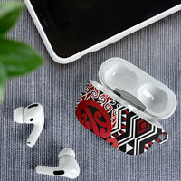 New Zealand AirPods Case Aotearoa Kowhaiwhai Mix Taniko Art - Red LT14 - Polynesian Pride