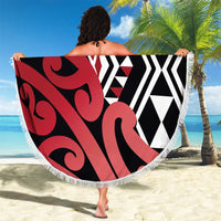 New Zealand Beach Blanket Aotearoa Kowhaiwhai Mix Taniko Art - Red LT14 - Polynesian Pride
