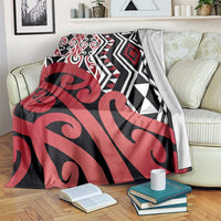 New Zealand Blanket Aotearoa Kowhaiwhai Mix Taniko Art - Red LT14 Red - Polynesian Pride