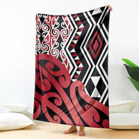 New Zealand Blanket Aotearoa Kowhaiwhai Mix Taniko Art - Red LT14 - Polynesian Pride