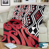 New Zealand Blanket Aotearoa Kowhaiwhai Mix Taniko Art - Red LT14 - Polynesian Pride
