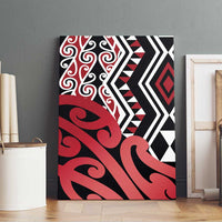 New Zealand Canvas Wall Art Aotearoa Kowhaiwhai Mix Taniko Art - Red LT14 - Polynesian Pride
