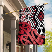 New Zealand Garden Flag Aotearoa Kowhaiwhai Mix Taniko Art - Red LT14 House Flag Red - Polynesian Pride