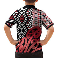 New Zealand Hawaiian Shirt Aotearoa Kowhaiwhai Mix Taniko Art - Red LT14 - Polynesian Pride