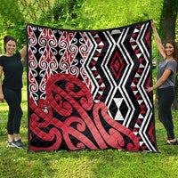 New Zealand Quilt Aotearoa Kowhaiwhai Mix Taniko Art - Red