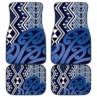 New Zealand Car Mats Aotearoa Kowhaiwhai Mix Taniko Art - Blue LT14 - Polynesian Pride