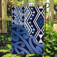 New Zealand Garden Flag Aotearoa Kowhaiwhai Mix Taniko Art - Blue LT14 Garden Flag Blue - Polynesian Pride