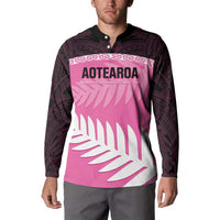 Custom New Zealand Aotearoa Cricket Button Sweatshirt Go White Silver Fern LT14 - Polynesian Pride